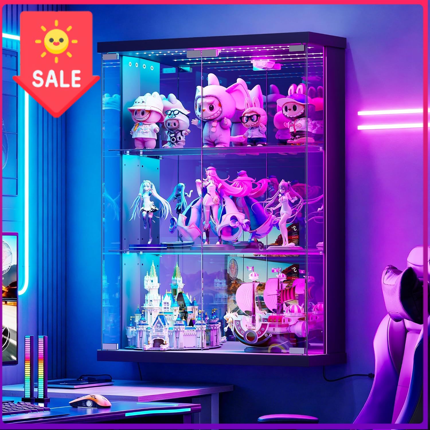 Pop Display Shelf - خزانة عرض زجاجية مثبتة على الحائط