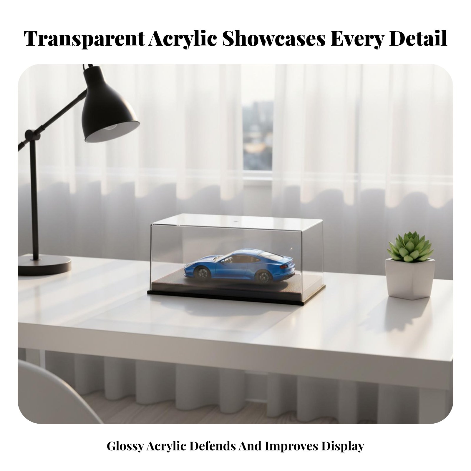 Display Case Acrylic - صندوق عرض أكريليك مع إضاءة قابلة