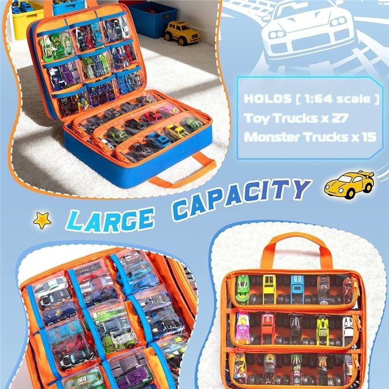 WOWFU- حقيبة تخزين للشاحنات تت - مراجعة Hot Wheels Car Monster Trucks وسعره