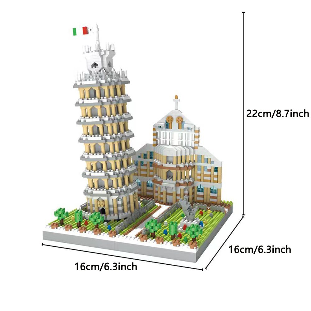 KNEW بناء برج بيزا المائل يورو - مراجعة Building Block Mini وسعره